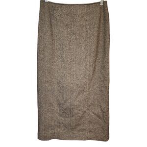 Apostrophe Skirt  Size 14  Gray Wool Blend Stretch Pleated Lined Women Modest